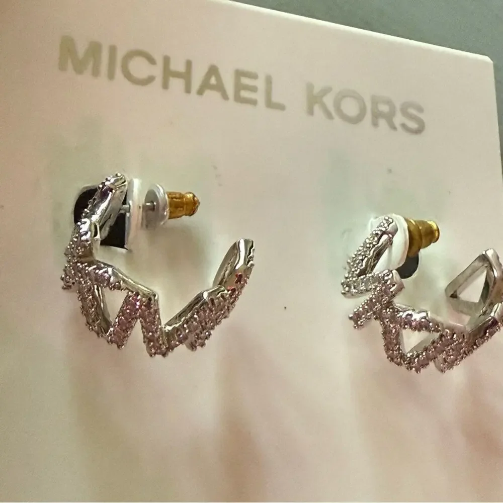Michael Kors MK Bling Hoop Earrings NEW